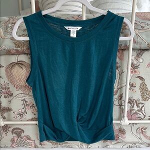 Athleta Blue Fitted Tie Front Tank Top Teal, Size M Excellent Condition!